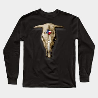 Texan Cow Skull Long Sleeve T-Shirt